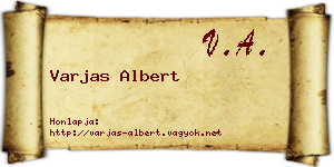 Varjas Albert névjegykártya